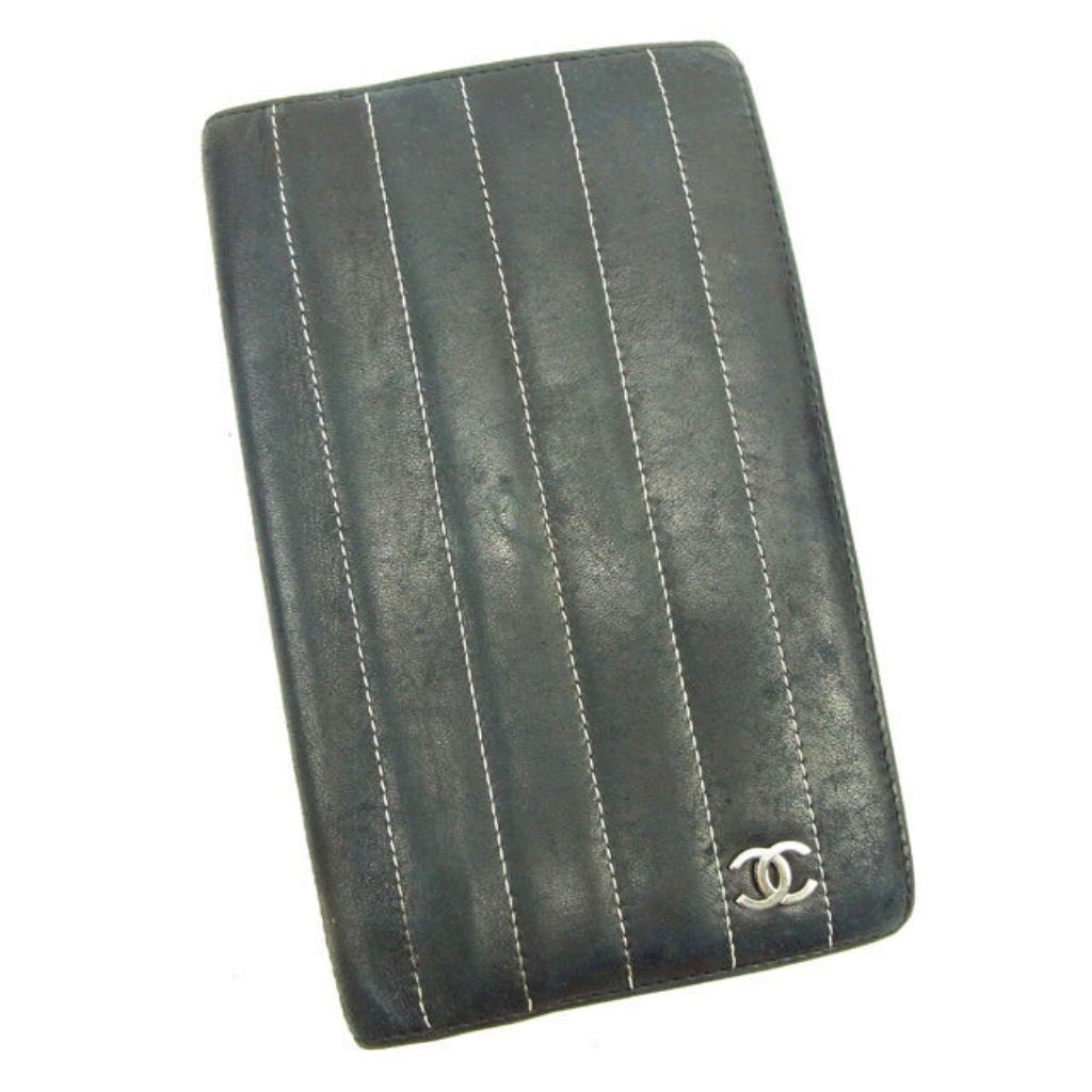 Chanel Wallet Purse Long Wallet Black Woman Unisex Authentic